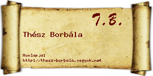 Thész Borbála névjegykártya